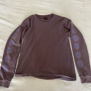 Purple graphic long sleeve tee shirt